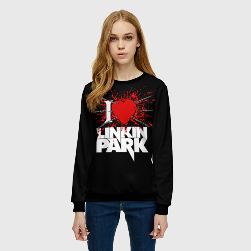 Женский свитшот 3D Linkin Park Сердце, цвет 3D печать - фото 3