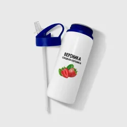 Бутылка для воды с трубочкой Вероника сладкая клубника - фото 2