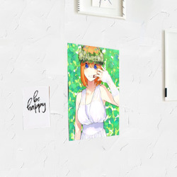 Постер с принтом Ёцуба Накано для любого человека, вид спереди №3. Цвет основы: белый