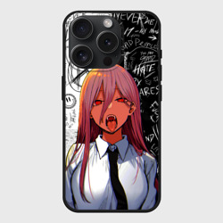 Чехол силиконовый для Apple iPhone 15 Pro Мax матовый Человек бензопила: Пауэр демон