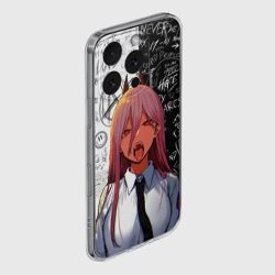 Чехол для iPhone 16 Pro силиконовый с защитой камеры Человек бензопила: Пауэр демон - фото 2