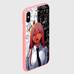 Чехол для iPhone XS Max матовый Человек бензопила: Пауэр демон - фото 2