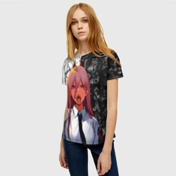 Женская футболка 3D Человек бензопила: Пауэр демон - фото 2