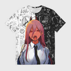 Мужская футболка 3D Человек бензопила: Пауэр демон