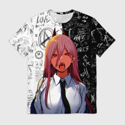 Мужская футболка 3D Человек бензопила: Пауэр демон