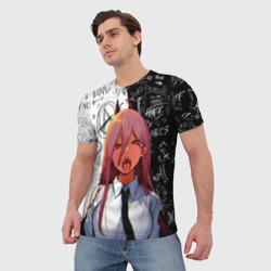 Мужская футболка 3D Человек бензопила: Пауэр демон - фото 2
