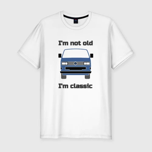 Мужская футболка хлопок Slim Volkswagen I'm not old I'm classic