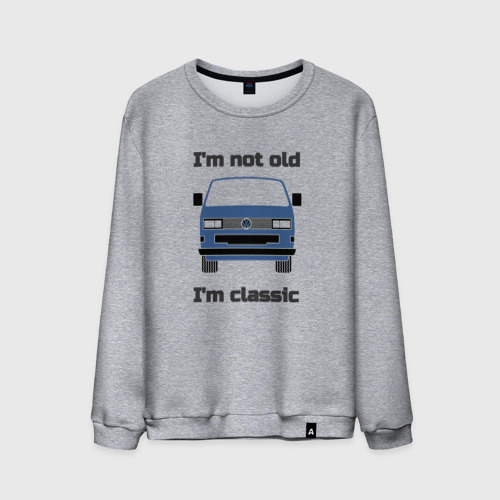 Мужской свитшот хлопок Volkswagen I'm not old I'm classic, цвет меланж