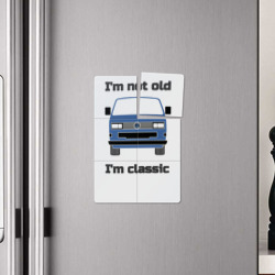 Плакат с принтом Volkswagen I'm not old I'm classic для любого человека, вид спереди №4. Цвет основы: белый