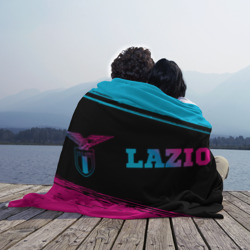 Плед с принтом Lazio Neon Gradient для любого человека, вид спереди №3. Цвет основы: 3d (велсофт)