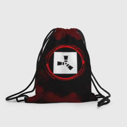 Рюкзак-мешок 3D Символ Rust и краска вокруг на темном фоне
