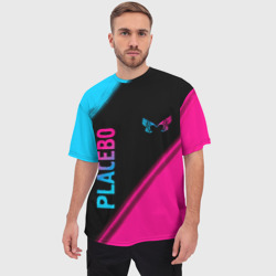 Мужская футболка oversize 3D Placebo Neon Gradient - фото 2