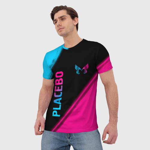 Мужская футболка 3D Placebo Neon Gradient, цвет 3D печать - фото 3