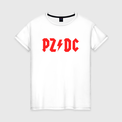 Женская футболка хлопок PZ/DC AC/DC, цвет белый