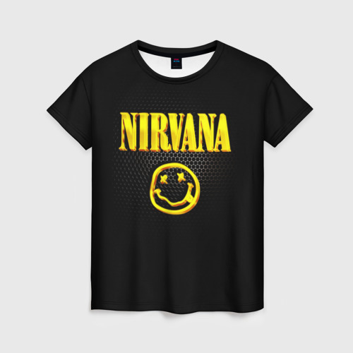 Женская футболка 3D с принтом Nirvana соты, вид спереди #2