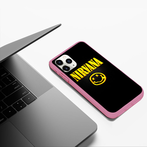 Чехол для iPhone 11 Pro Max матовый с принтом NIRVANA соты, фото #5