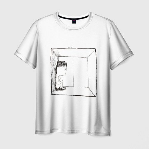 Мужская футболка 3D грустяш у окна
