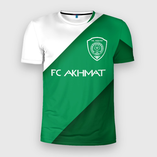 Мужская футболка 3D Slim с принтом ФК Ахмат - город грозный, вид спереди #2