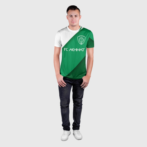 Мужская футболка 3D Slim с принтом ФК Ахмат - город грозный, вид сбоку #3