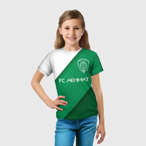 Детская футболка 3D с принтом ФК АХМАТ - ГОРОД ГРОЗНЫЙ, вид сбоку #3