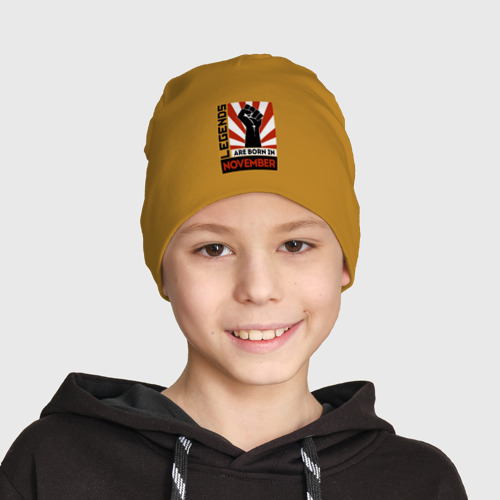 Детская шапка демисезонная Ноябрь - Легенда, цвет горчичный - фото 3