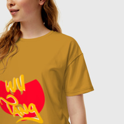Женская футболка хлопок Oversize Wu-Tang Red - фото 2