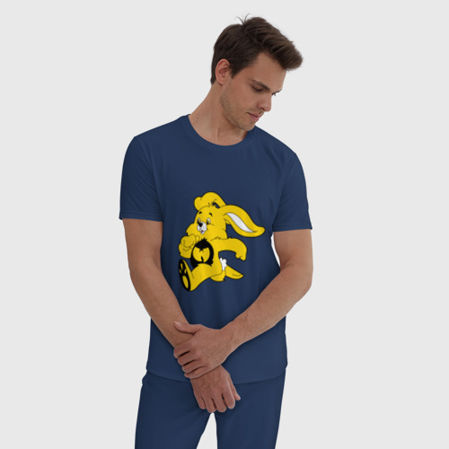 Мужская пижама хлопок Wu-Tang Bunny, цвет темно-синий - фото 3