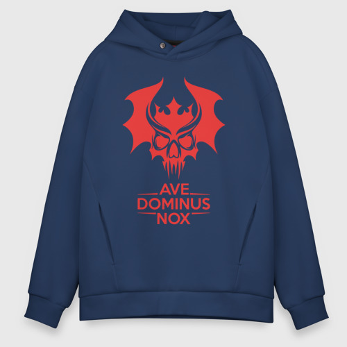 Мужское худи Oversize хлопок Ave Dominus Nox клич повелителей ночи, цвет темно-синий