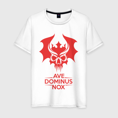 Мужская футболка из хлопка с принтом Ave Dominus Nox клич повелителей ночи, вид спереди №1