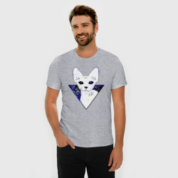 Мужская футболка хлопок Slim Космический кот сфинкс среди звезд - фото 2