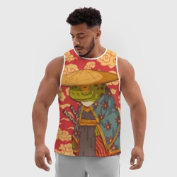 Мужская спортивная майка 3D Старая самурайская лягуха - фото 2