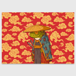 Поздравительная открытка Старая самурайская лягуха
