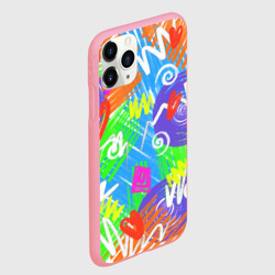 Чехол для iPhone 11 Pro Max матовый Яркий геометрический принт на белом фоне - фото 2