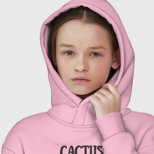 Детское худи Oversize хлопок Cactus Mother, Мать кактусов, цвет светло-розовый - фото 6
