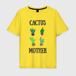 Мужская футболка хлопок Oversize Cactus Mother, Мать кактусов