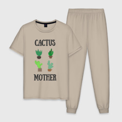 Мужская пижама хлопок Cactus Mother, Мать кактусов