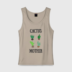 Женская майка хлопок Cactus Mother, Мать кактусов