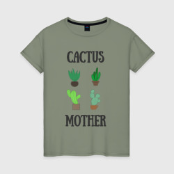 Cactus Mother, Мать кактусов – Женская футболка хлопок с принтом купить со скидкой в -20%