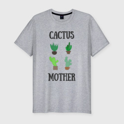 Мужская футболка хлопок Slim Cactus Mother, Мать кактусов