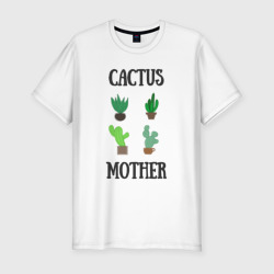 Мужская футболка хлопок Slim Cactus Mother, Мать кактусов