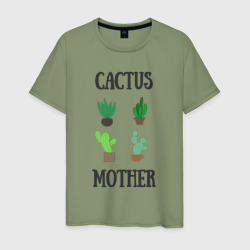 Мужская футболка хлопок Cactus Mother, Мать кактусов
