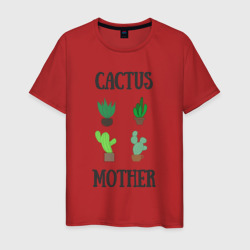 Мужская футболка хлопок Cactus Mother, Мать кактусов