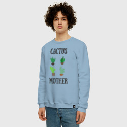 Мужской свитшот хлопок Cactus Mother, Мать кактусов - фото 2