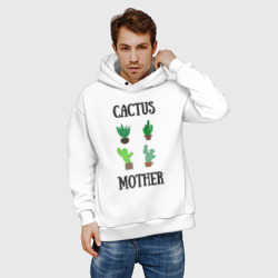 Мужское худи Oversize хлопок Cactus Mother, Мать кактусов - фото 2