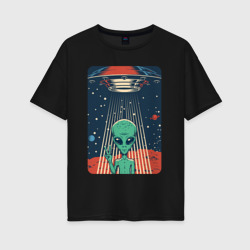 Женская футболка хлопок Oversize Mars Alien