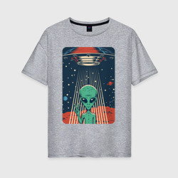 Женская футболка хлопок Oversize Mars Alien