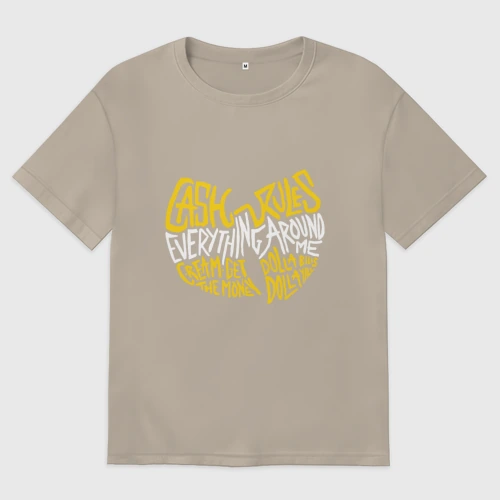 Мужская футболка хлопок Oversize Cream Wu-Tang