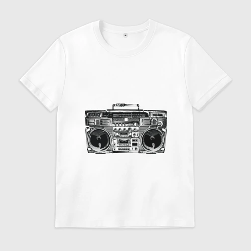 Мужская футболка хлопок с принтом Wu-Tang Boombox, вид спереди #2