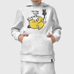 Костюм с принтом Wu-Tang Is For The Children для ребенка, вид на модели спереди №3. Цвет основы: белый