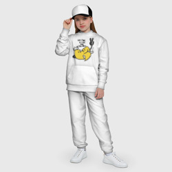 Костюм с принтом Wu-Tang Is For The Children для ребенка, вид на модели спереди №5. Цвет основы: белый
